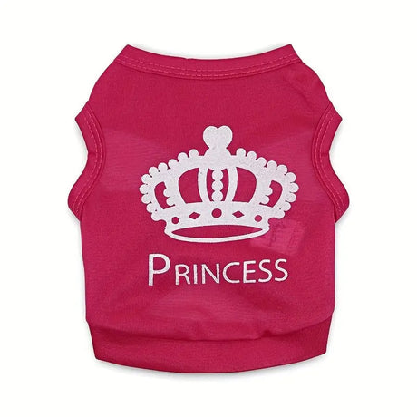 1pc Dog Clothing, Princess Big Crown Graphic Pet Vest, Spring And Summer Dog Clothes - Zoo Bestie Online Shop