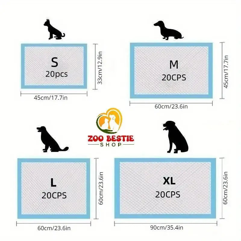 20pcs Highly Absorbent Dog Training Pee Pad - Zoo Bestie Online Shop