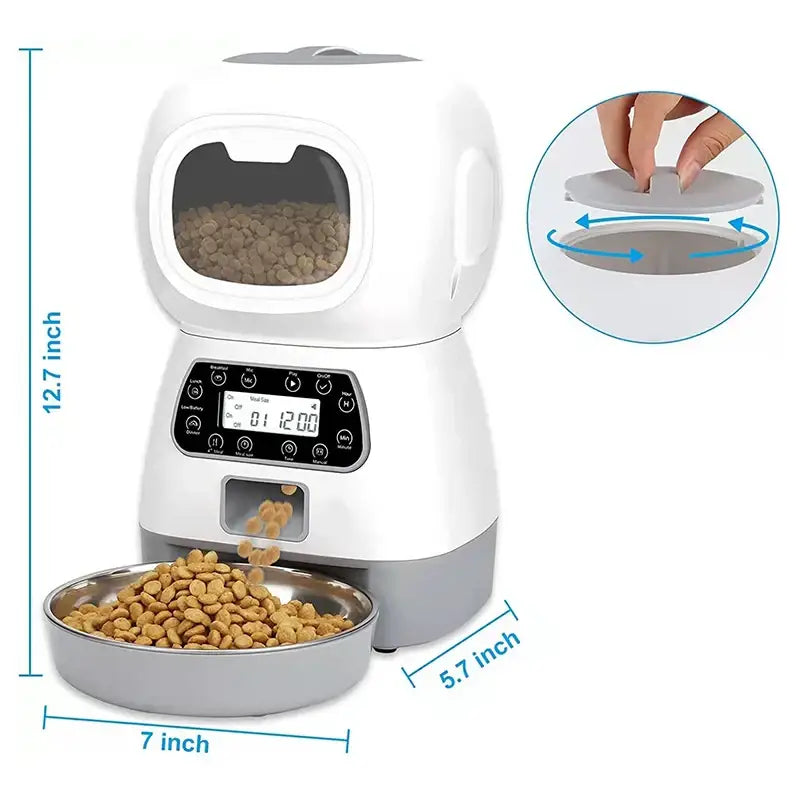 3.5L Smart Pet Feeder & Fountain | WiFi Auto Cat & Dog Dispenser - Dog automatic feeders