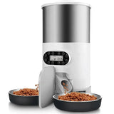 3L/4.5L Automatic Cats Dispenser Smart Cat Dog Food Feeder Single/Dual Stainless Steel Bowls Pets Timer Feeding For Dry Foods - Zoo Bestie Online Shop