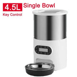 3L/4.5L Automatic Cats Dispenser Smart Cat Dog Food Feeder Single/Dual Stainless Steel Bowls Pets Timer Feeding For Dry Foods - Zoo Bestie Online Shop