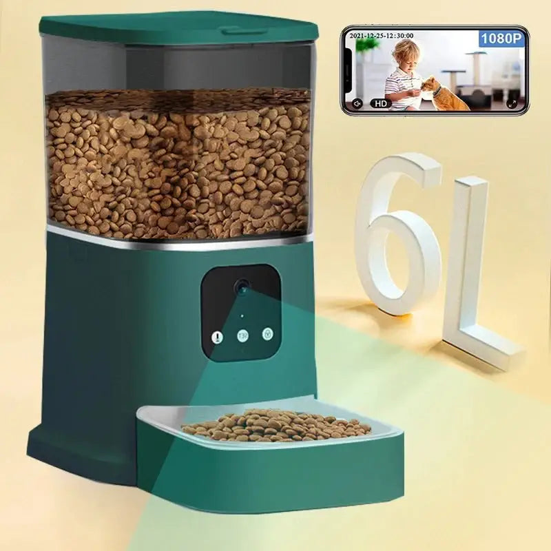 6L Smart Cat Feeder WiFi | Auto Pet Food Dispenser w/ Steel Bowl - Dog automatic feeders