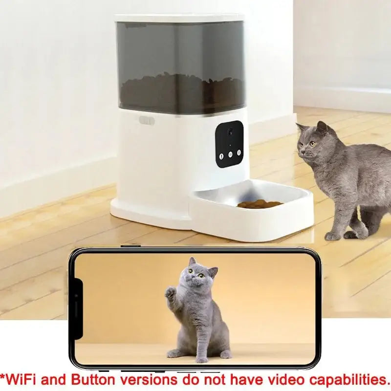 6L Smart Cat Feeder WiFi | Auto Pet Food Dispenser w/ Steel Bowl - Dog automatic feeders