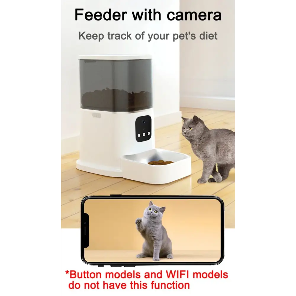 6L Smart Cat Feeder WiFi | Auto Pet Food Dispenser w/ Steel Bowl - Dog automatic feeders