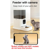 6L Smart Cat Feeder WiFi | Auto Pet Food Dispenser w/ Steel Bowl - Dog automatic feeders