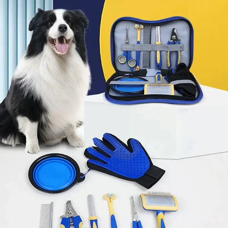 8Pcs Pet Grooming Tools Set - Hair Remover Comb & Toothbrush - Zoo Bestie Online Shop