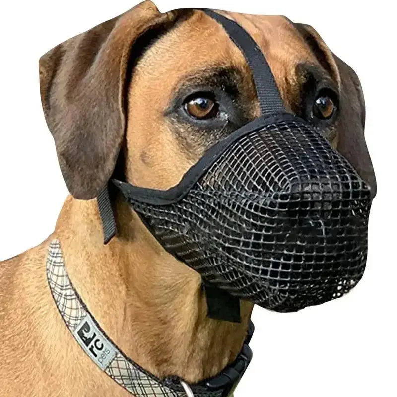 Adjustable Dog Muzzle - Mesh Mask for Barking Biting Chewing - Dog Muzzle