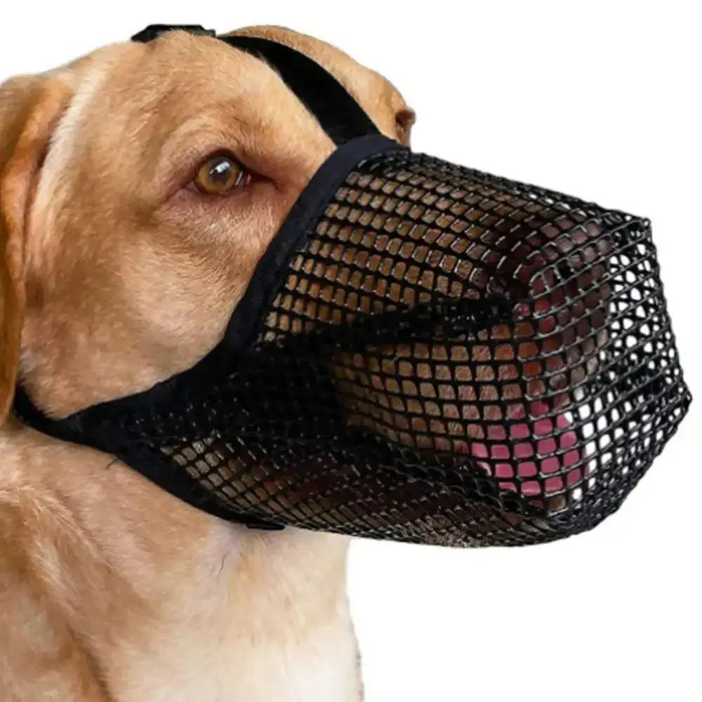 Adjustable Dog Muzzle - Mesh Mask for Barking Biting Chewing - Dog Muzzle