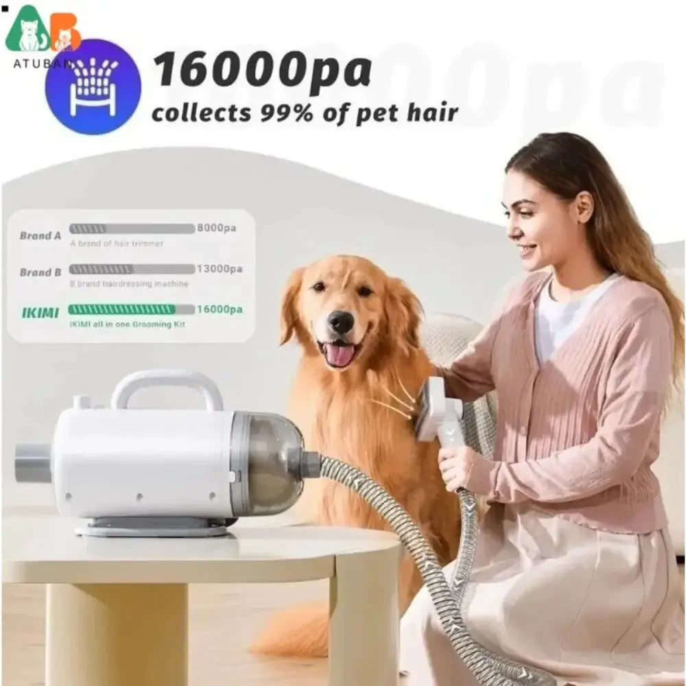 8 Tools, Pet Hair Vacuum & 2-in-1 Dryer for Thick & Thin Dogs and Cats - Zoo Bestie Online Shop!