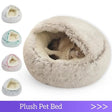 Cat Bed Pet Mattress Warm Soft Plush Pet Bed with Cover Round Cat Dog Sleeping Nest Cave for Small Dogs kitten - Dog