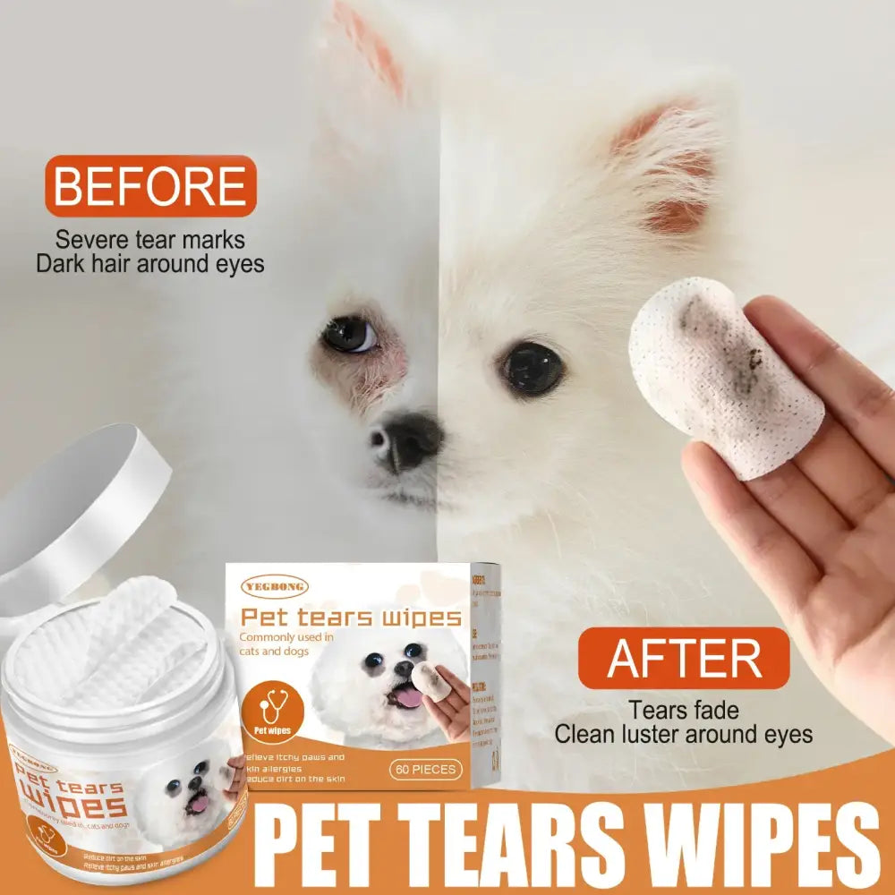 Cat Eye Wet Wipes Tear Stain Gentle Cleaning Eye Dirt Odor Removal Itching Irritation Relief Eye Grooming Pet Portable