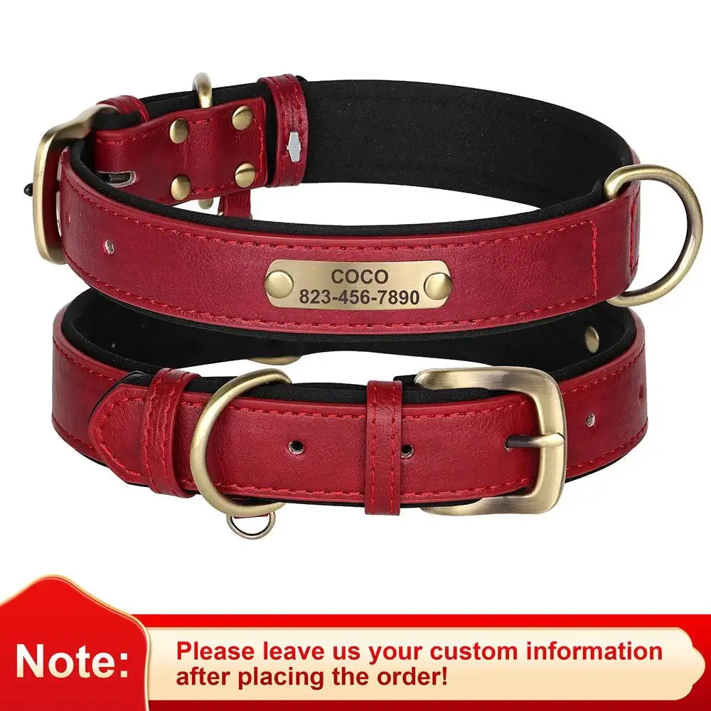 Custom Engraved PU Dog Collar - Stylish Durable Personalized ID! 🐾 - Dog Collar