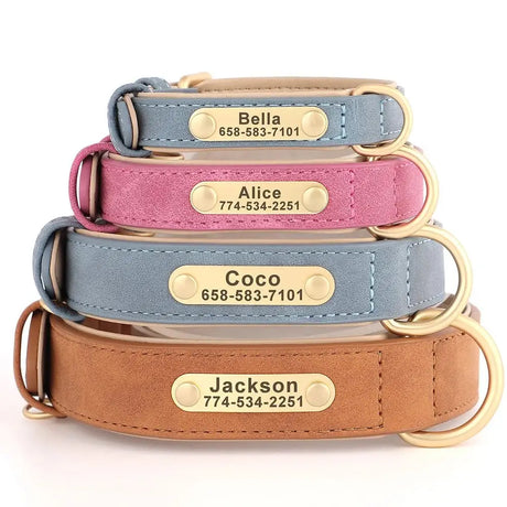 Custom Engraved PU Dog Collar - Stylish Durable Personalized ID! 🐾 - Dog Collar