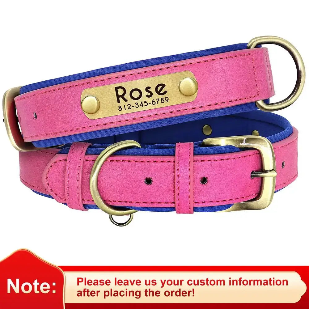 Custom Leather Dog Collar | Free Engraving for All Sizes 🐾 - Zoo Bestie Online Shop