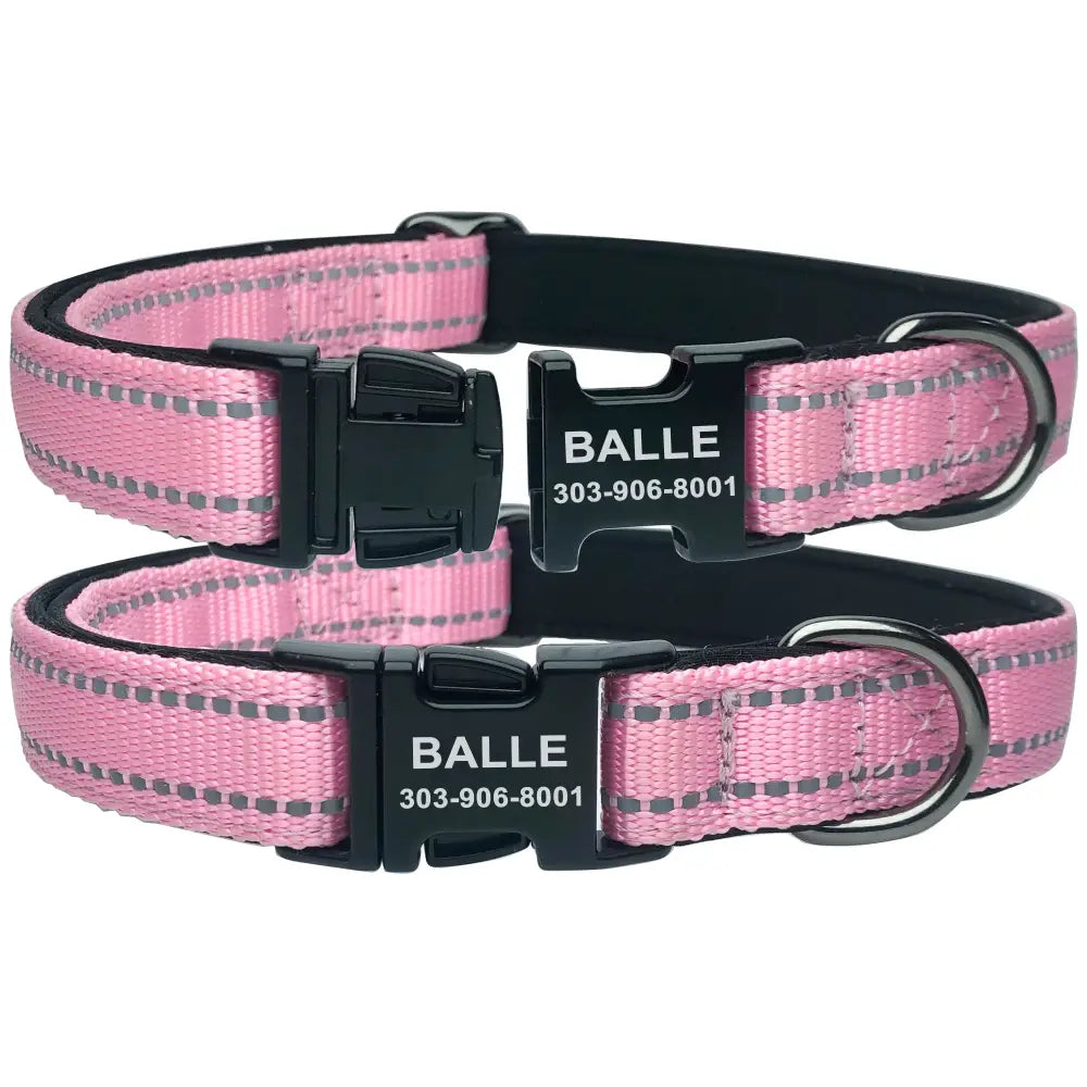 Custom Reflective Dog Collar - Personalized ID Safe & Padded! 🐾 - Dog Collar