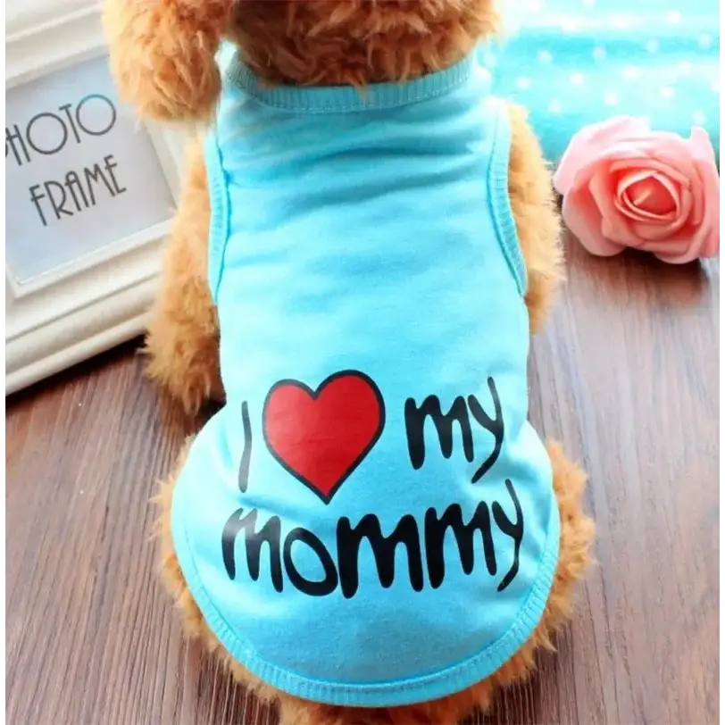 Cute Paw Printed Heart Love Design Small Dog Vest Clothes Summer Spring TShirts For Dogs Costume Puppy Dog Accessories