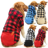 Designer Warm Plaid Winter Big Dog Coats Detachable Hat Outfit Soft Hoodies Hat for Dog Cat Two Color Cloth For Small