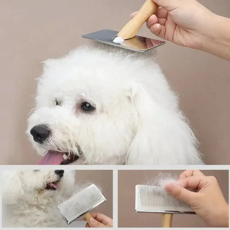 Solid Wood Dog Comb & Pet Brush for Hair Knot Removal, Massage, and Pet Hair Removal for Dogs and Cats