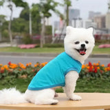 Dog Shirt Pure Cotton Solid Color Blank Bottoming Puppy Shirt Soft Leisure Cat Vest puppy Chihuahua Summer Vests Big