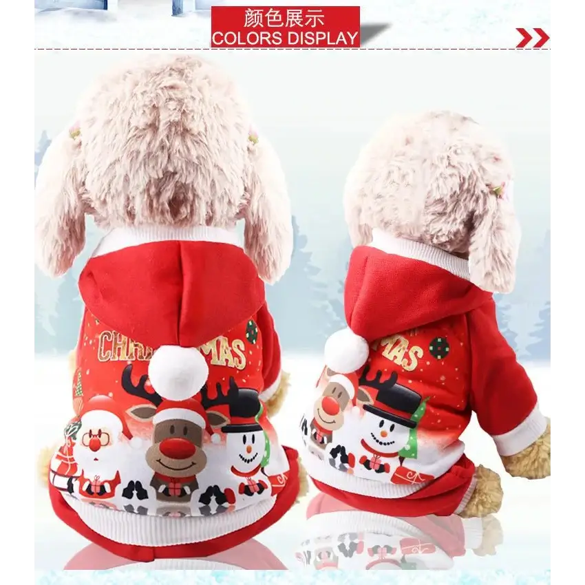 Dog Winter Warm Pet Clothes Christmas Clothes for Small Medium Dogs Elk Santa Claus Dog Coat Hoodies Christmas Dogs