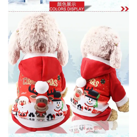 Dog Winter Warm Pet Clothes Christmas Clothes for Small Medium Dogs Elk Santa Claus Dog Coat Hoodies Christmas Dogs