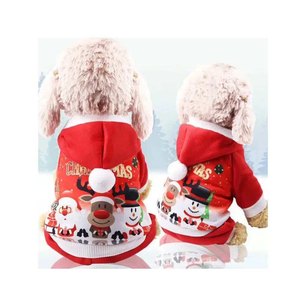 Dog Winter Warm Pet Clothes Christmas Clothes for Small Medium Dogs Elk Santa Claus Dog Coat Hoodies Christmas Dogs