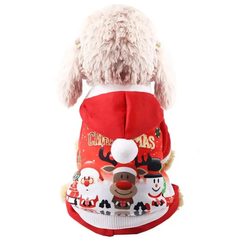 Dog Winter Warm Pet Clothes Christmas Clothes for Small Medium Dogs Elk Santa Claus Dog Coat Hoodies Christmas Dogs