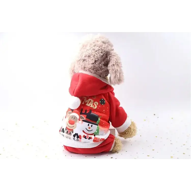 Dog Winter Warm Pet Clothes Christmas Clothes for Small Medium Dogs Elk Santa Claus Dog Coat Hoodies Christmas Dogs