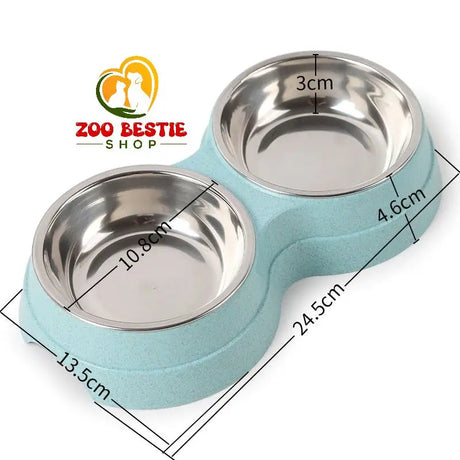 Durable Stainless Steel Pet Food & Water Bowl Set - Stylish & Easy! 🐾 - Zoo Bestie Online Shop