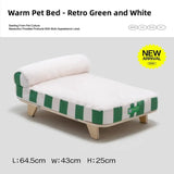 Warm Pet bed - Retro green and white