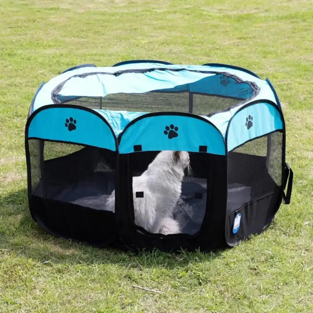 Foldable Octagonal Pet Tent - Breathable Dog Cage & Travel Room - Pet Fence