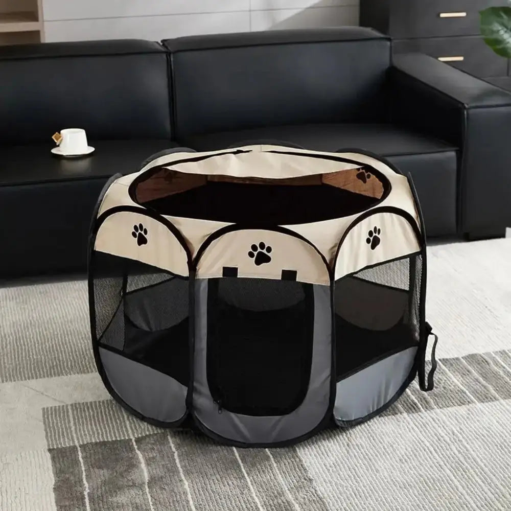 Foldable Octagonal Pet Tent - Breathable Dog Cage & Travel Room - Pet Fence