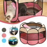 Foldable Octagonal Pet Tent - Breathable Dog Cage & Travel Room - Pet Fence