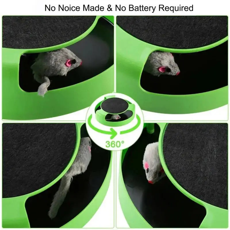 Interactive Cat Track Toy – Automatic Mouse & Teasing Stick - Interactive Toy