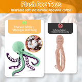 Interactive Octopus Plush Toy – Squeaky Fun Durable Chew and Teeth-Cleaning Delight for Cats & Dogs - A - Plush toys