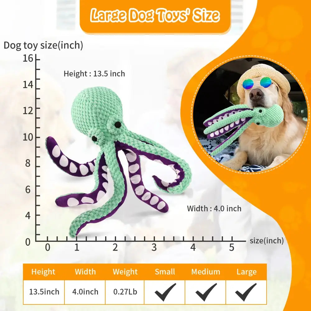 Interactive Octopus Plush Toy – Squeaky Fun Durable Chew and Teeth-Cleaning Delight for Cats & Dogs - A - Plush toys