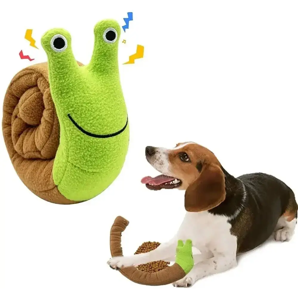 Interactive Snail Plush Dog Toy – Squeak Sniff Puzzle Feeder - as picture - Squeak Toys