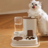 Large Capacity Cat Water Dispenser & Feeder - Automatic & Durable - Dark Brown - Dog automatic feeders