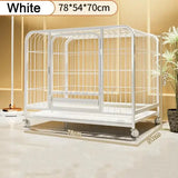 Metal Dog Crate Furniture with Door Pet Dog Cages House with Leak-Proof Pan Removable Tray Floor Protecting Kennel