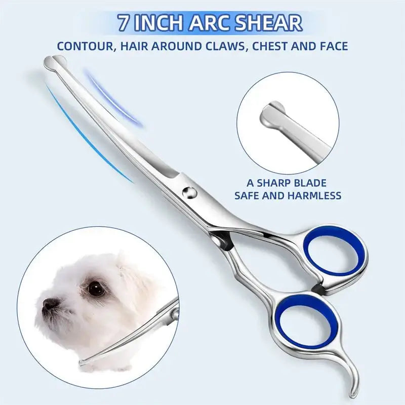 New Safty Pet Grooming Scissors Round Head Professional Stainless Steel Scissors for Cutting Dog Hair Pets Shears