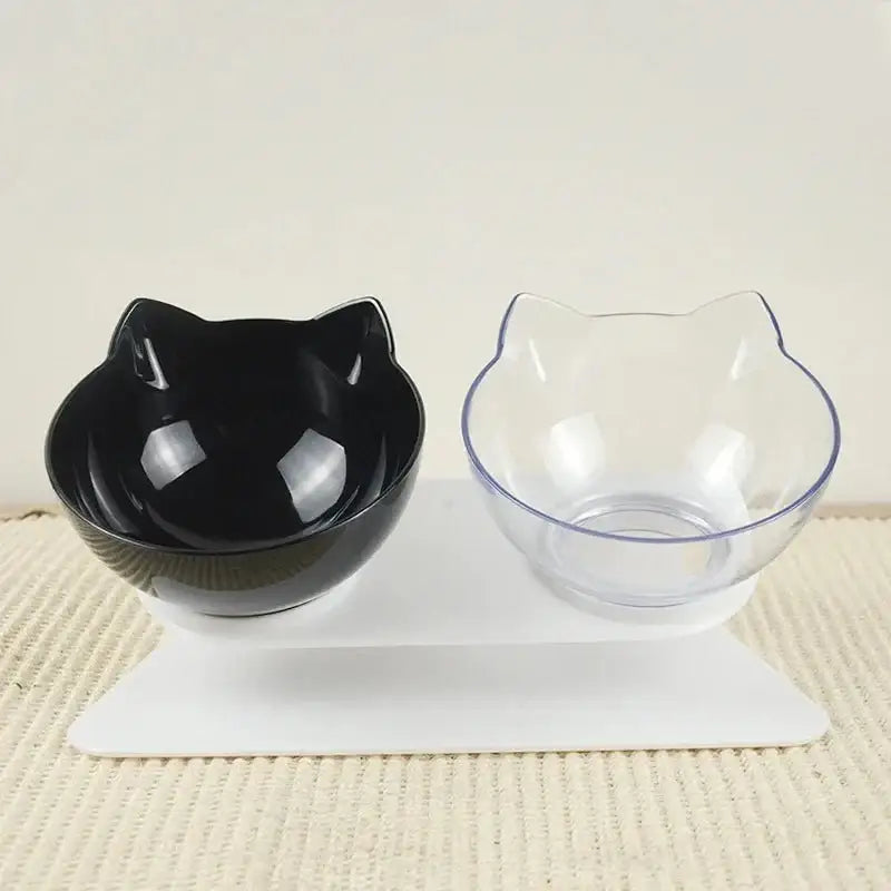 Non-Slip Double Cat Bowls with Raised Stand - Food & Water Feeder - Dog bows and dishes