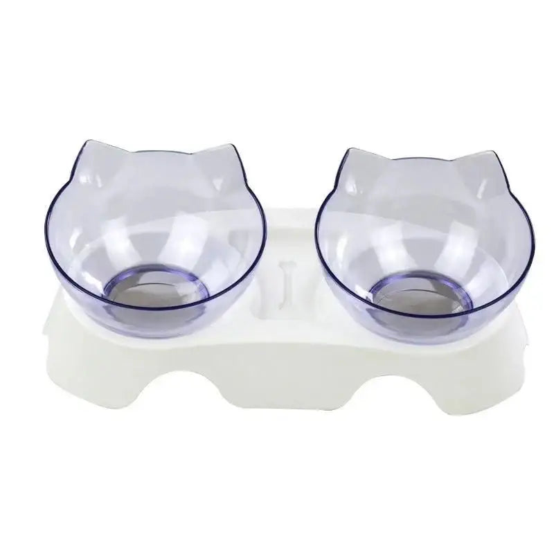 Non-Slip Double Cat Bowls with Raised Stand - Food & Water Feeder - Dog bows and dishes