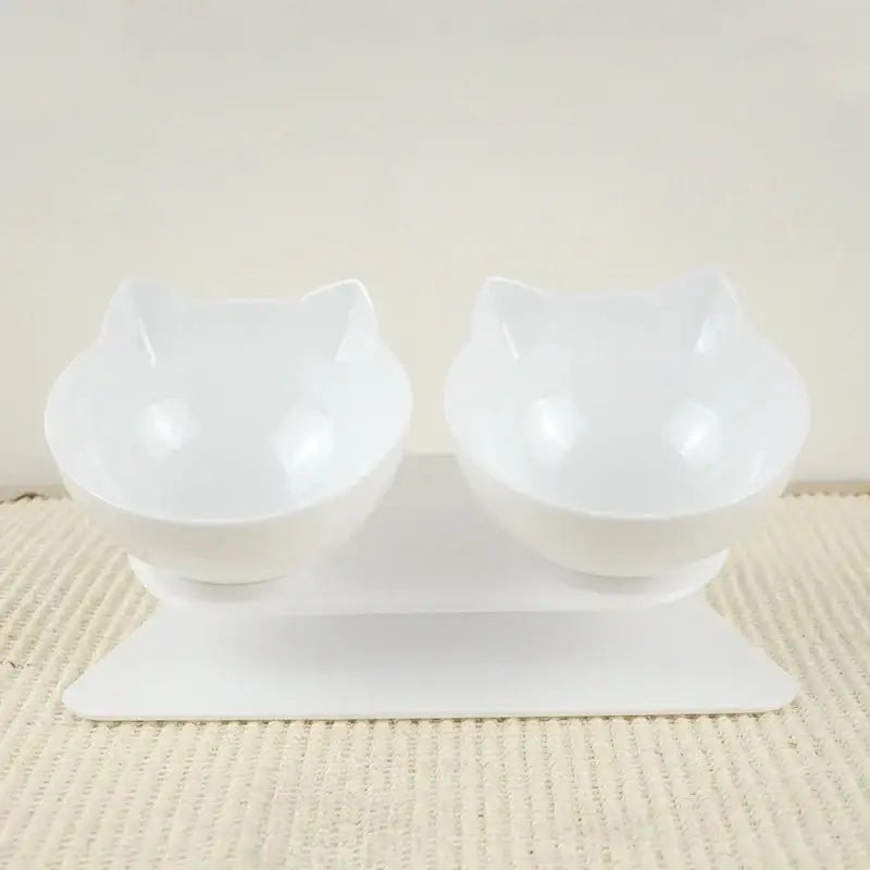 Non-Slip Double Cat Bowls with Raised Stand - Food & Water Feeder - Dog bows and dishes