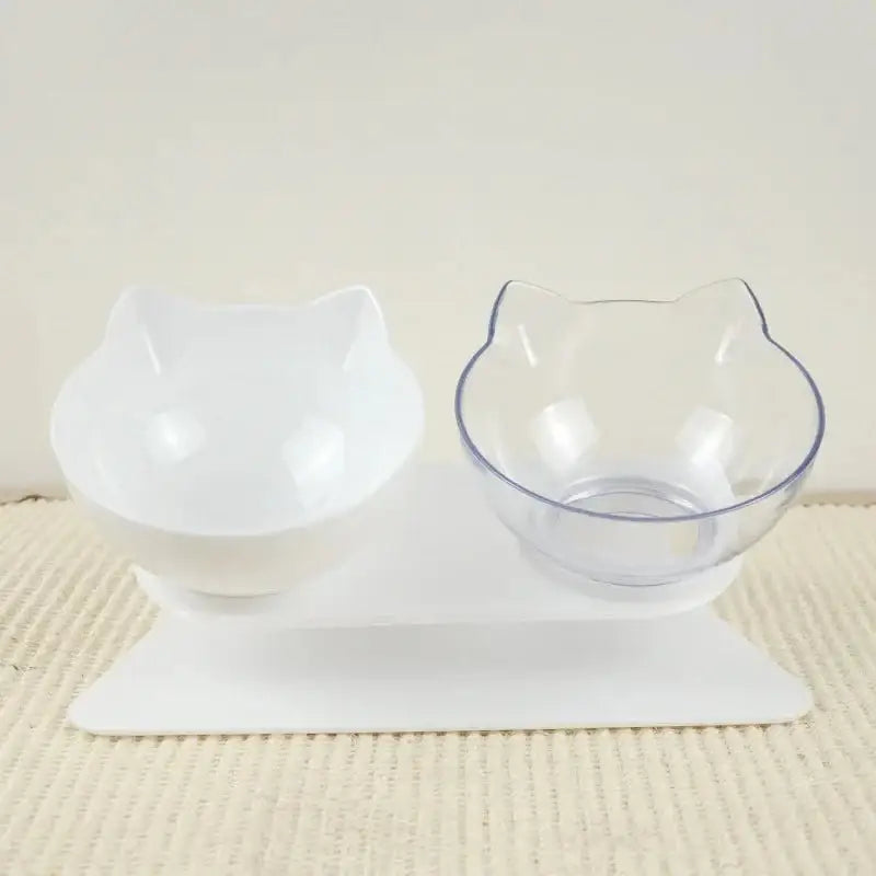 Non-Slip Double Cat Bowls with Raised Stand - Food & Water Feeder - Dog bows and dishes