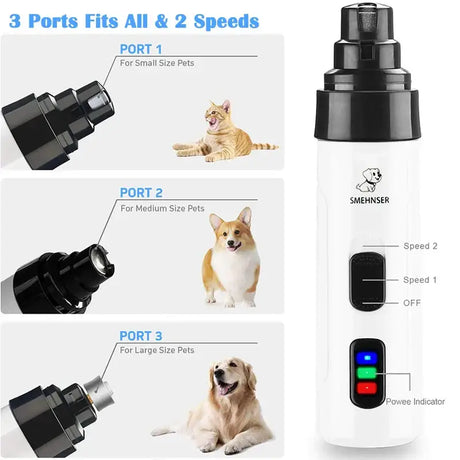 Painless USB Charging Dog Nail Grinders Rechargeable Pet Nail Clippers Quiet Electric Dog Cat Paws Nail Grooming