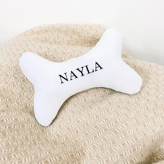 Personalized White Bone Dog Toy – Durable Squeaky & Customizable! - Plush toys