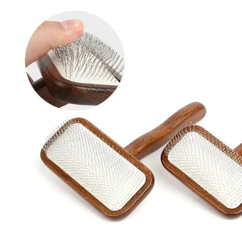 Pet Dog Hair Remover Comb Cat Hair Shedding Brush Wooden Handle Grooming Tools For Dog Pet Massage Cleaning Supplies