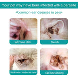 Pet Ear Cleaner Mites Control Relieve Itching Against Puppy Infection Remove Cat Ear Mite Odor Mild Wash Dog Ear