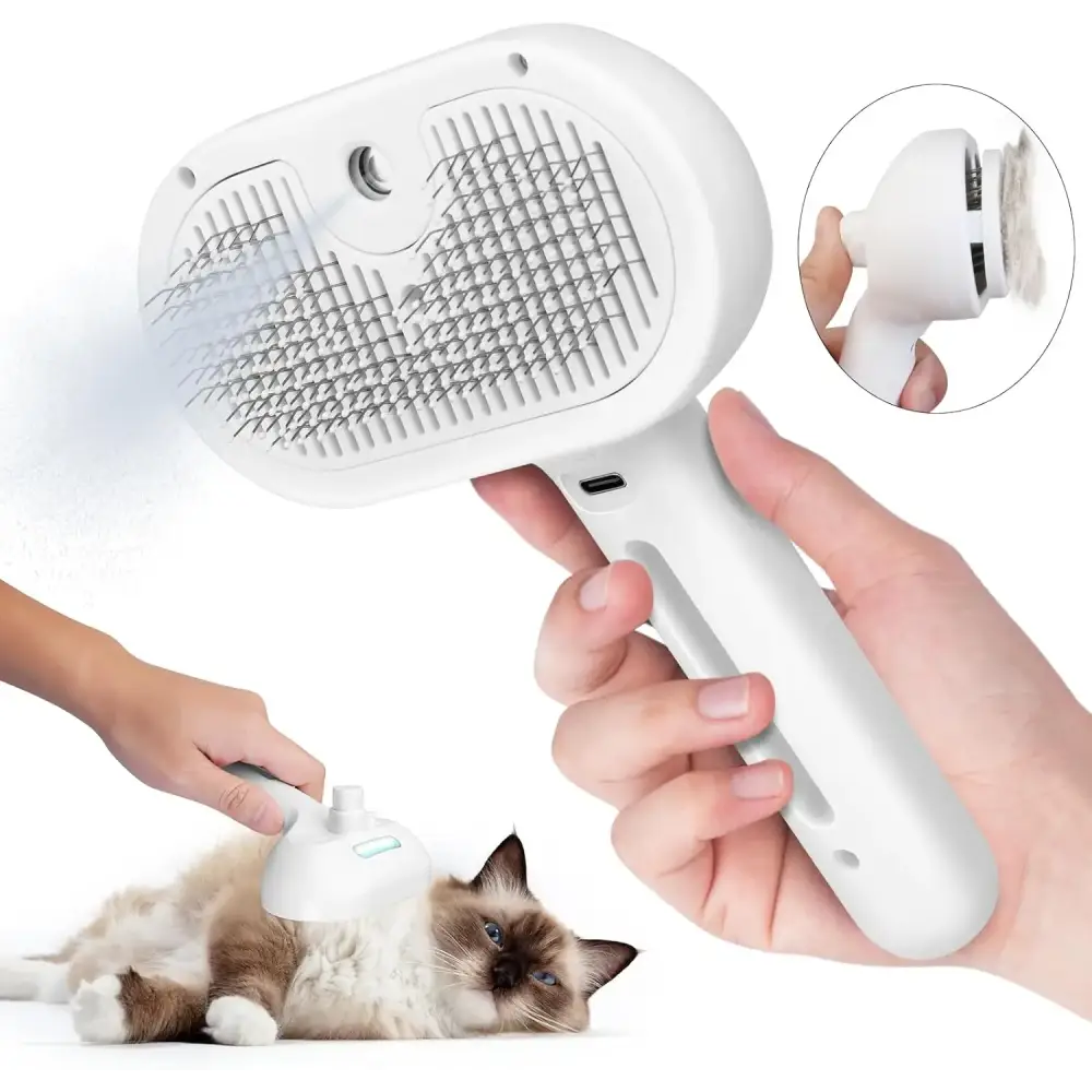 Pet Spray Grooming Comb Remove Floating Hair Fluffs Hair Water Steam Styling for Dogs Cats accessories - WHITE - Dog