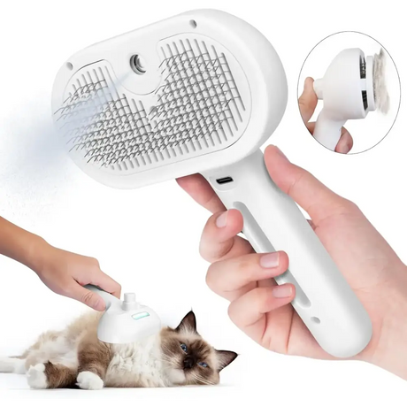 Pet Spray Grooming Comb Remove Floating Hair Fluffs Hair Water Steam Styling for Dogs Cats accessories - WHITE - Dog